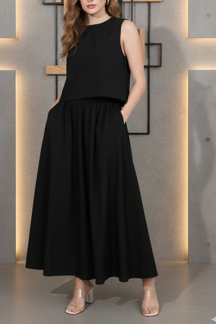 Aria Black Skirt Co-ord Set