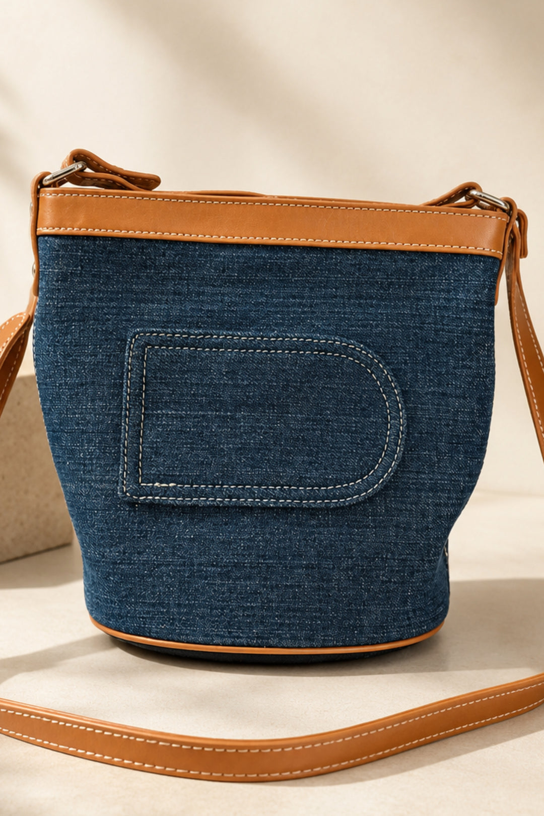 Denim Drift Bucket Bag