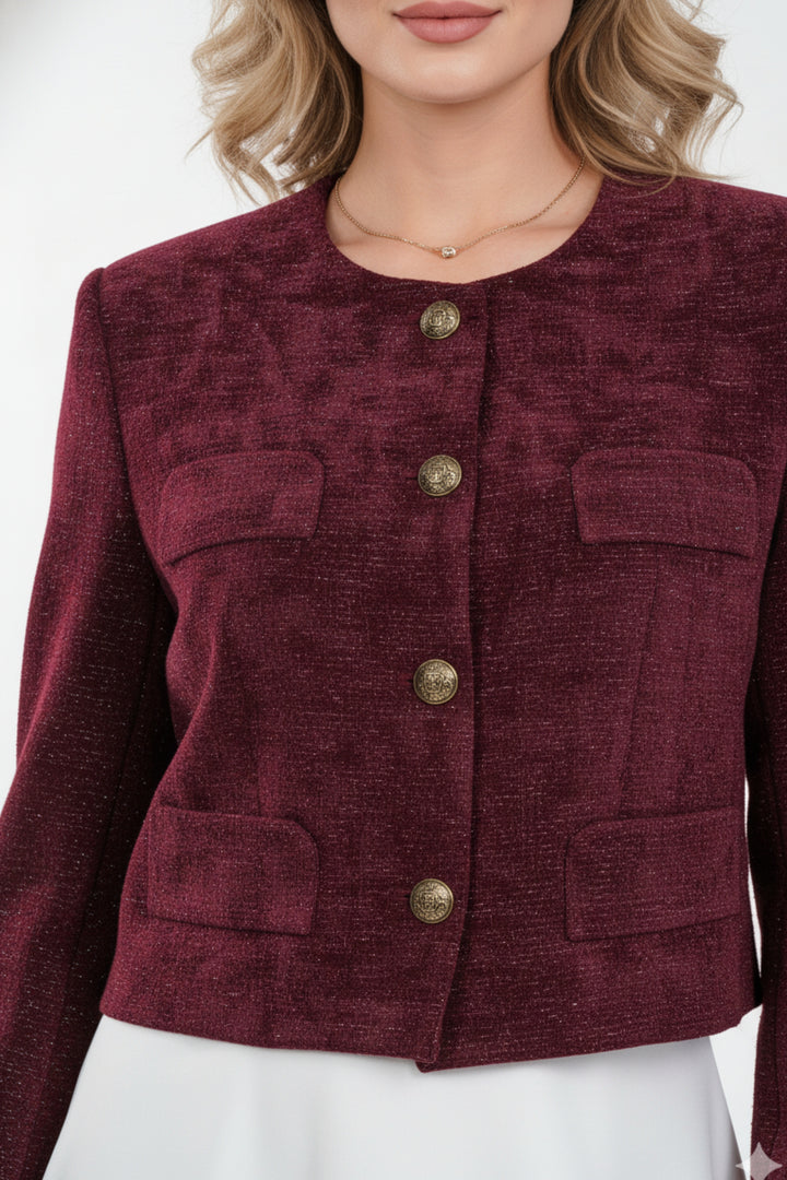 Berry Luster Velvet Blazer