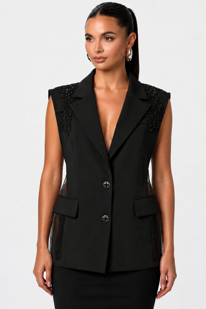 Noir Embellished Vest