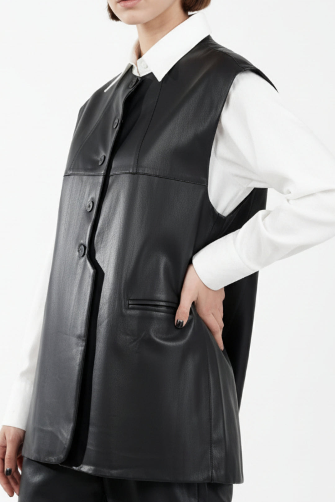 Blackout Blaze Leather Waist Coat