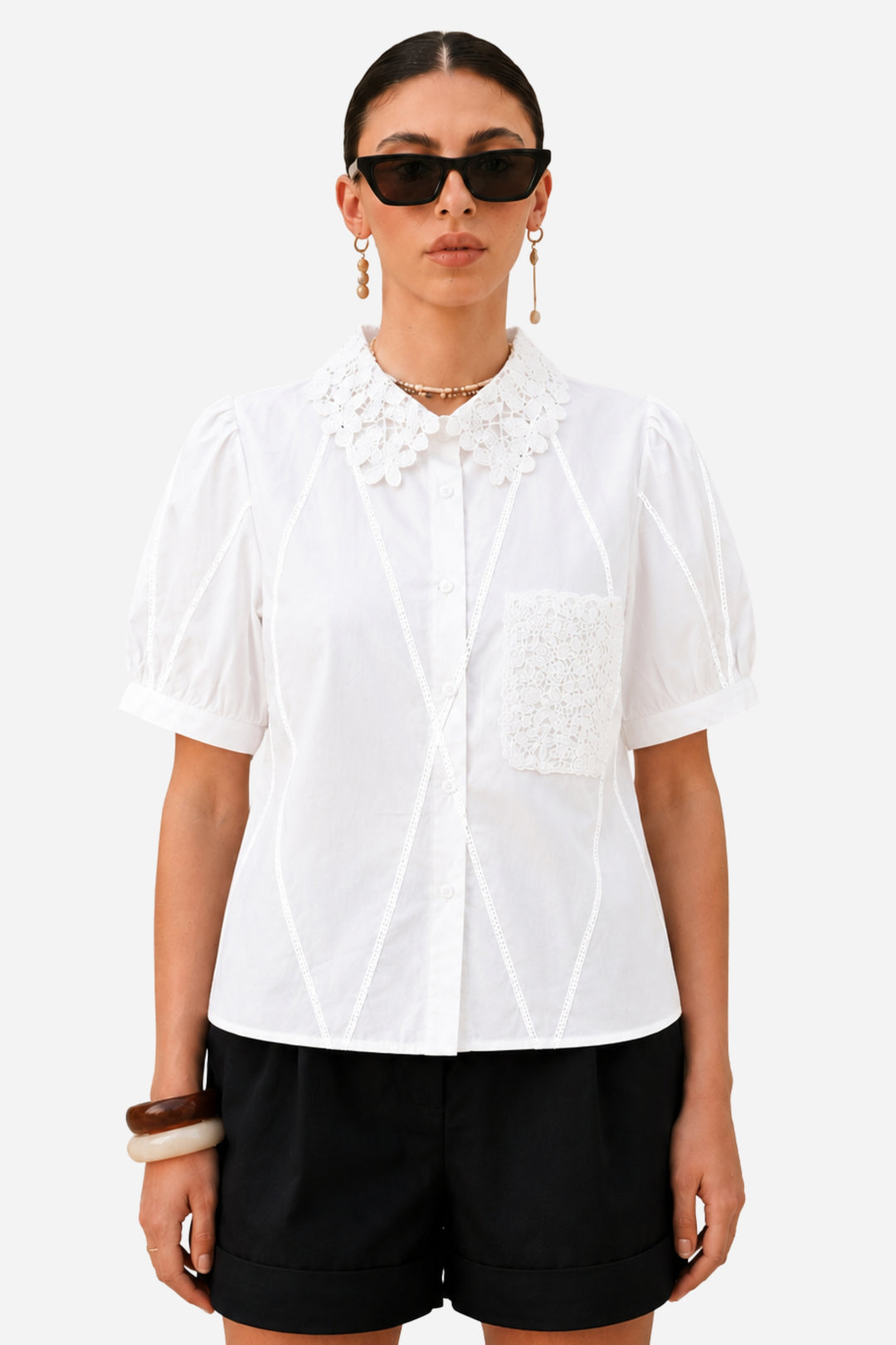 White Swan Crochet Shirt