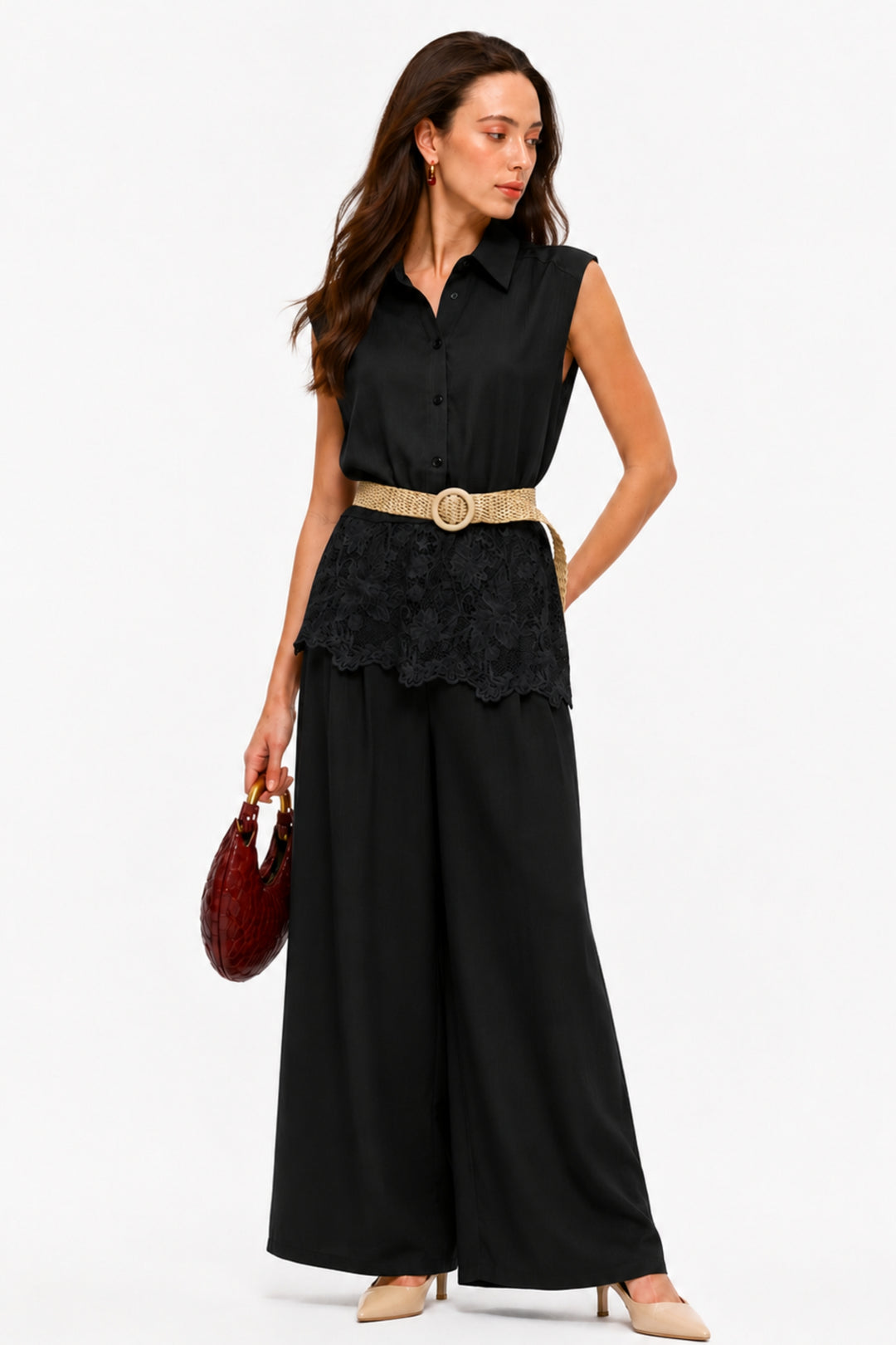 Onyx Belted Lace Co-ord