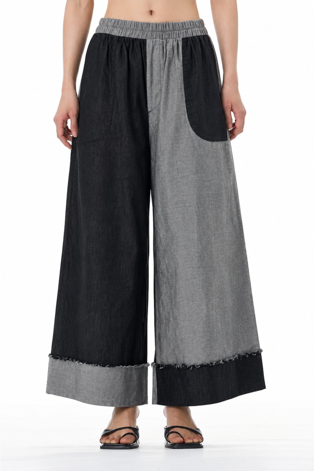 Monochrome Cotton Denim Pant
