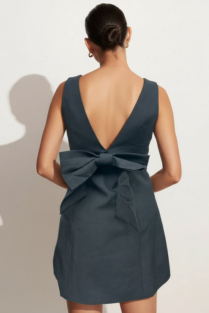 Gracey Grey Bow Dress