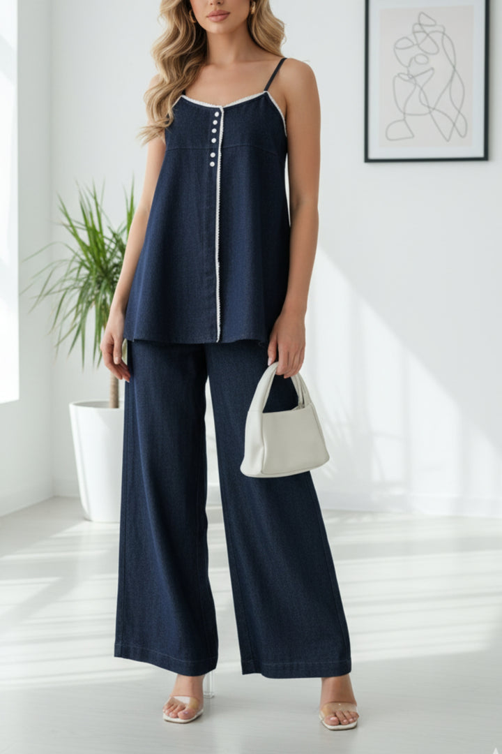 Margaret Denim Flared Co-ord Set