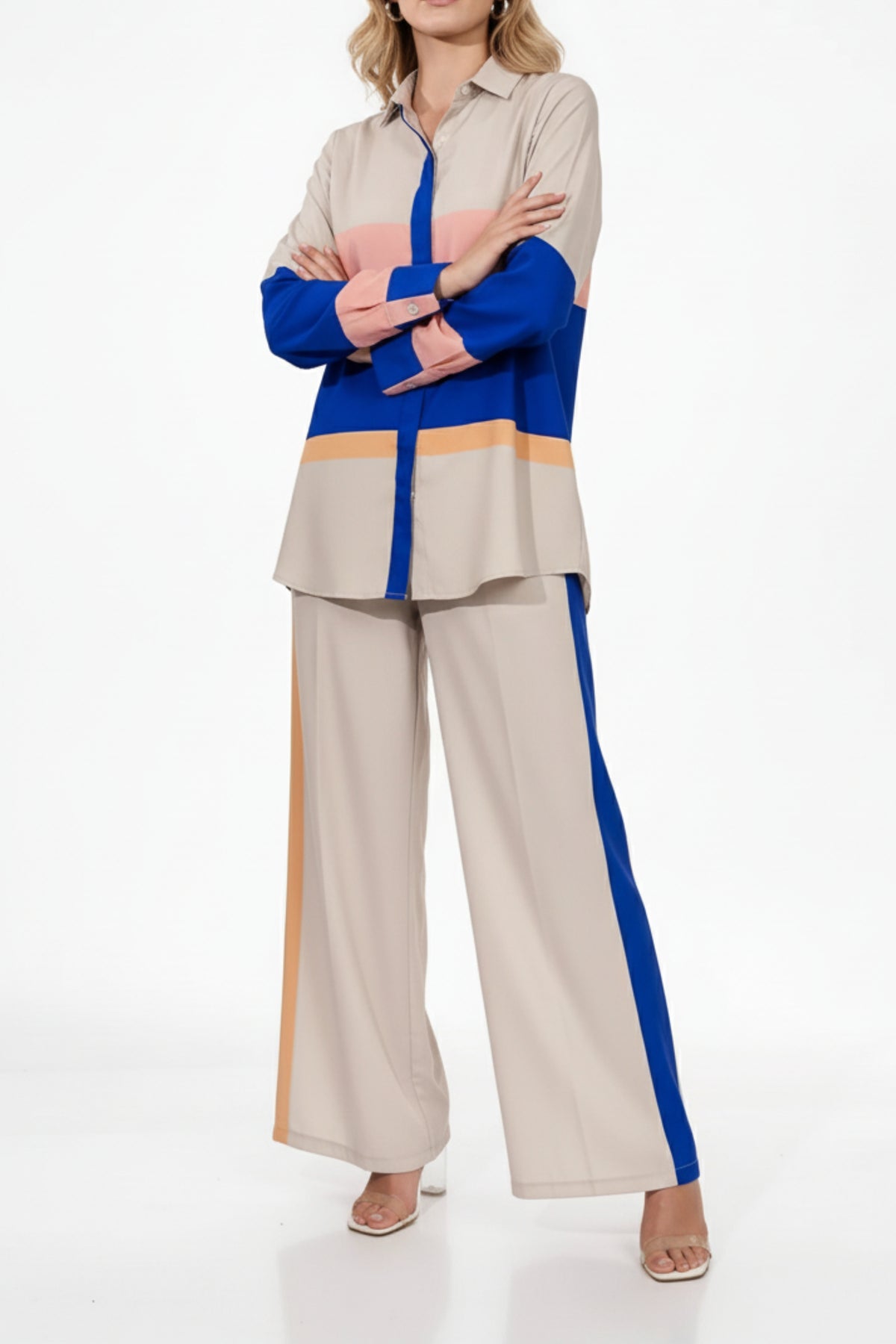 Neutral Colorblocked Set Shop the Latest Block The Colors Coord Set for Women – Nolabels