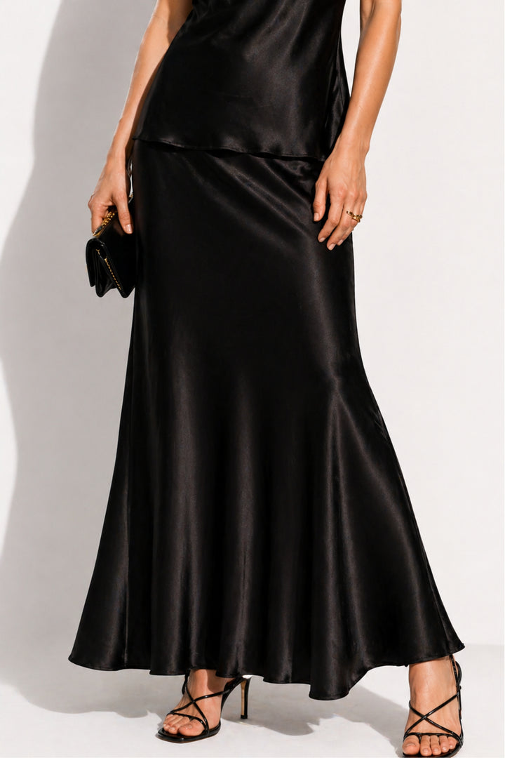 Augusta Black Satin Co-ord Set