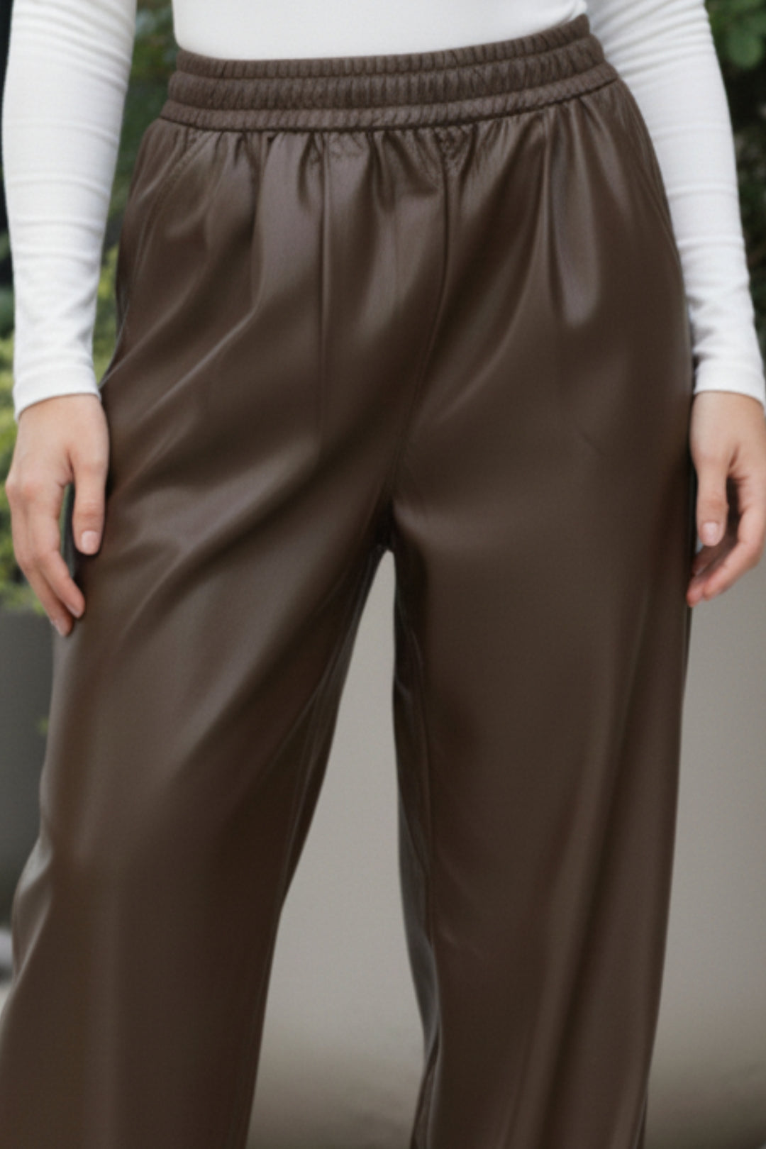 Sleek Brown Faux Leather pants
