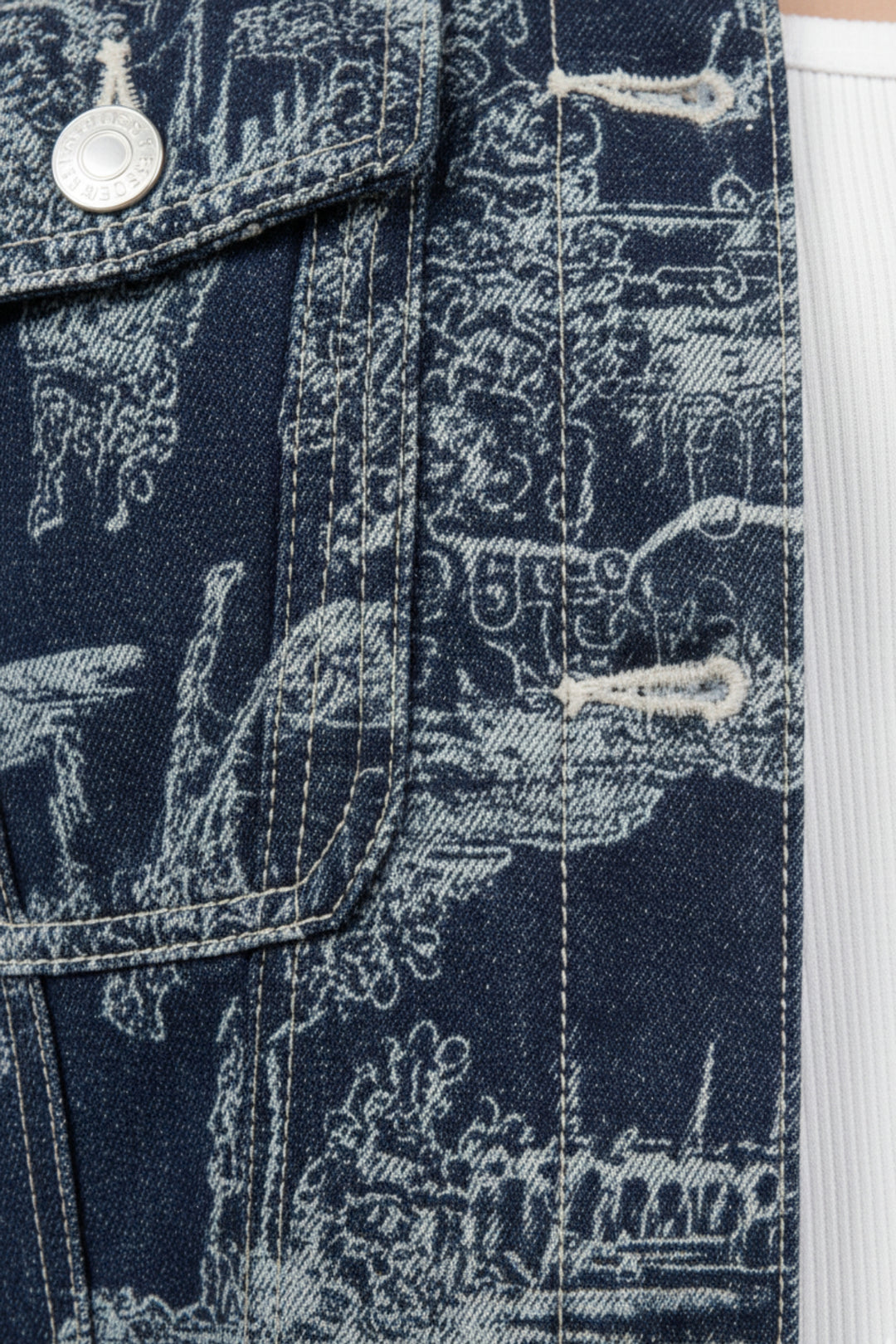 White Buttoned Denim Jacket