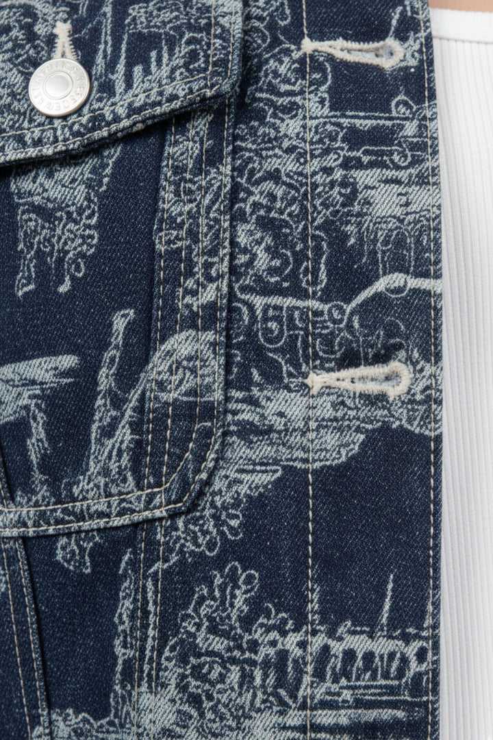 White Buttoned Denim Jacket