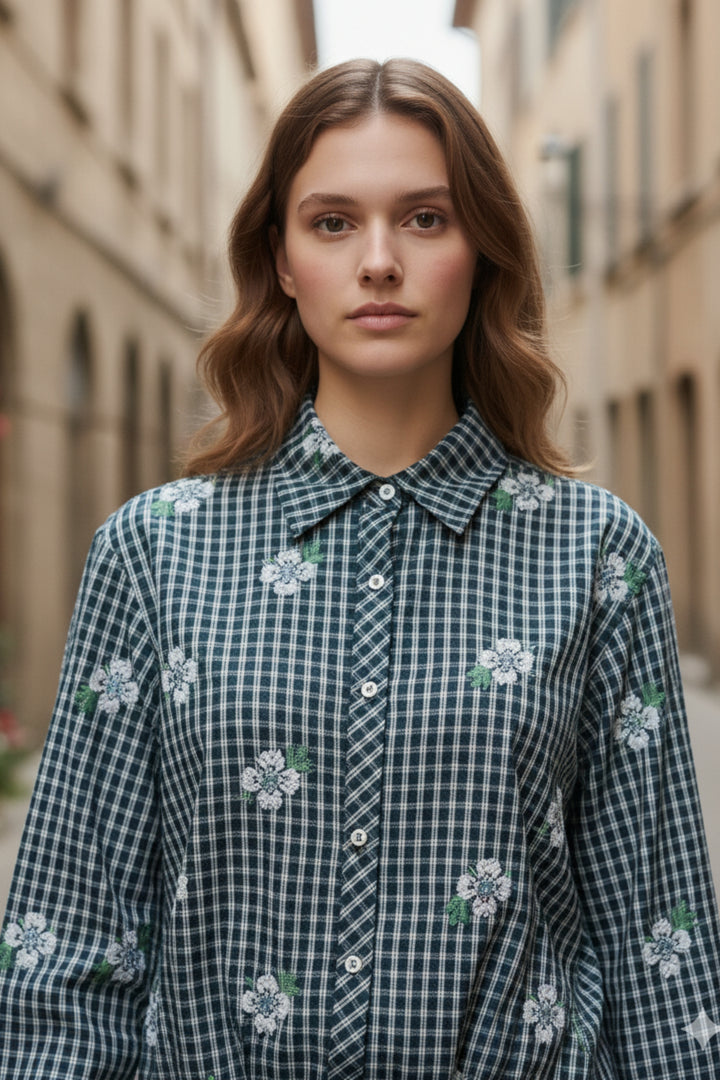 Midnight Garden Plaid Shirt