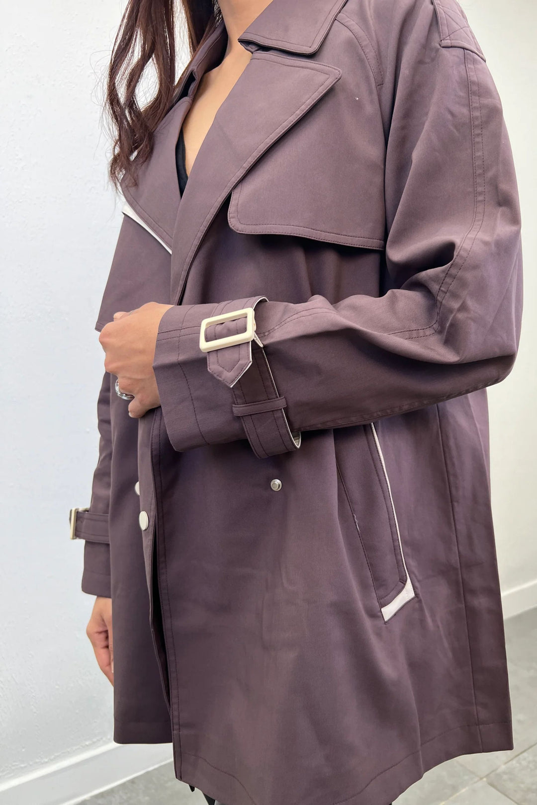 Mulberry Wine Trench Coat