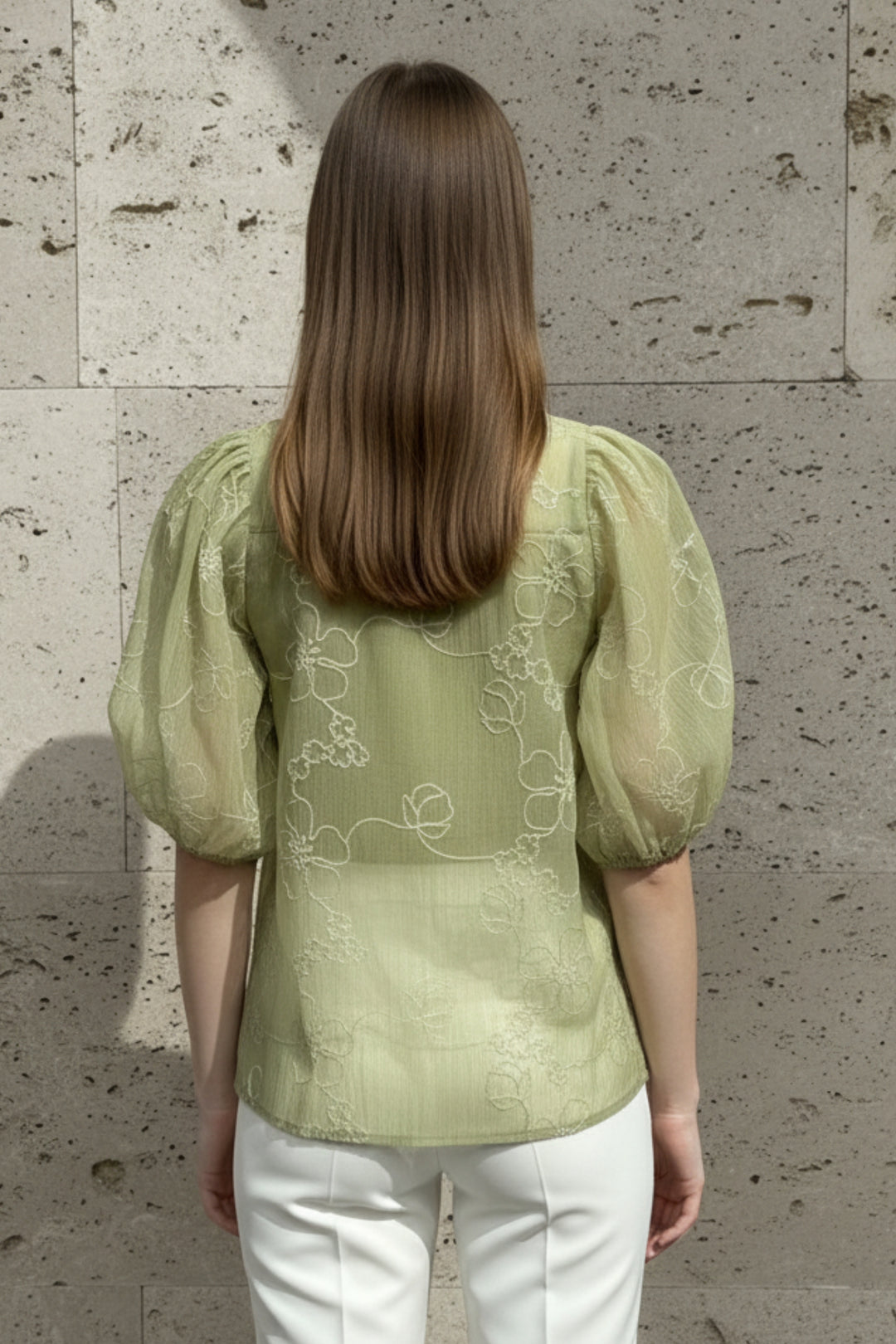 Limey Green Embroidered Shirt