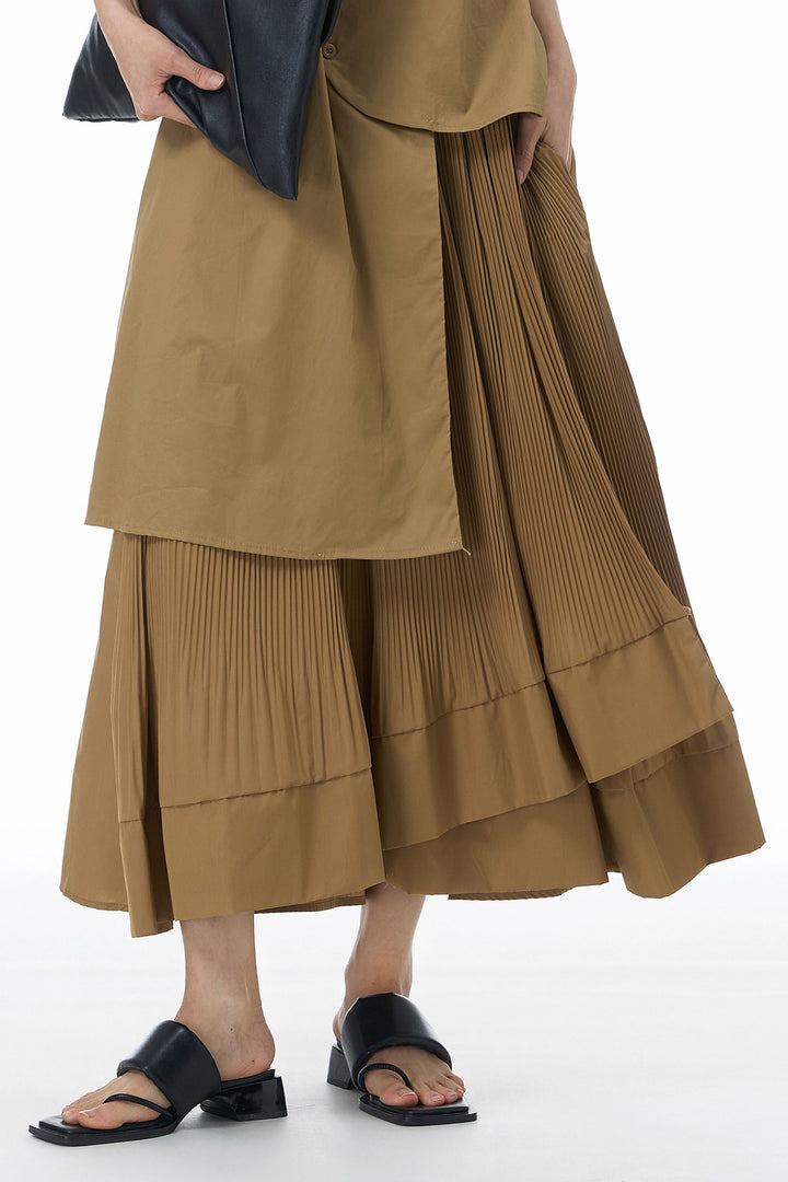 Golden Sand Pleat Skirt