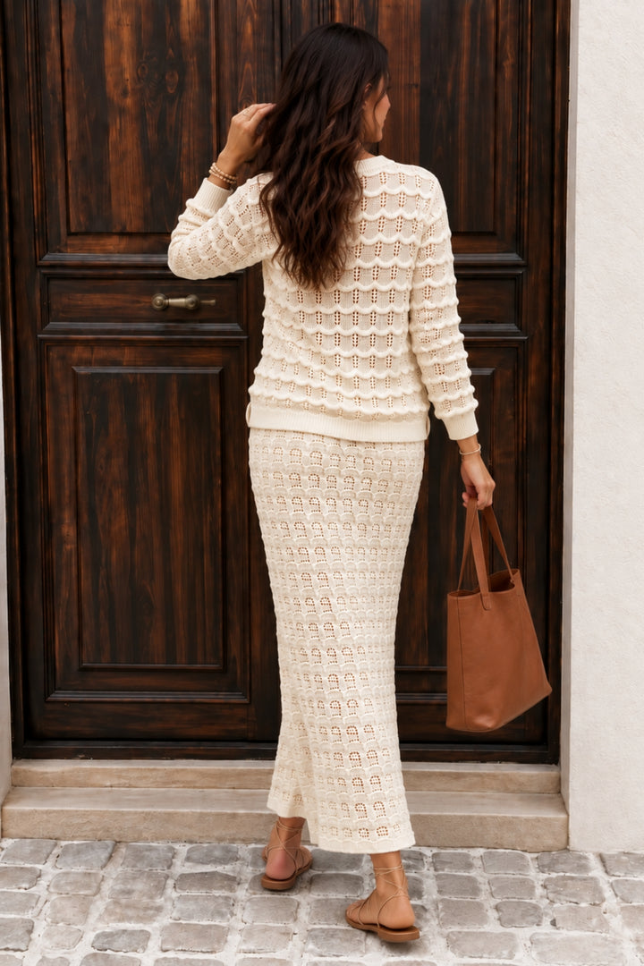 Buttercream Crochet Knit Coord set