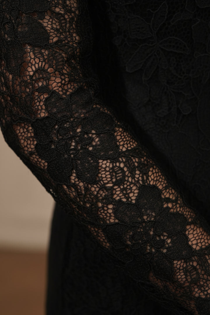 Destiny Black Lace-work dress