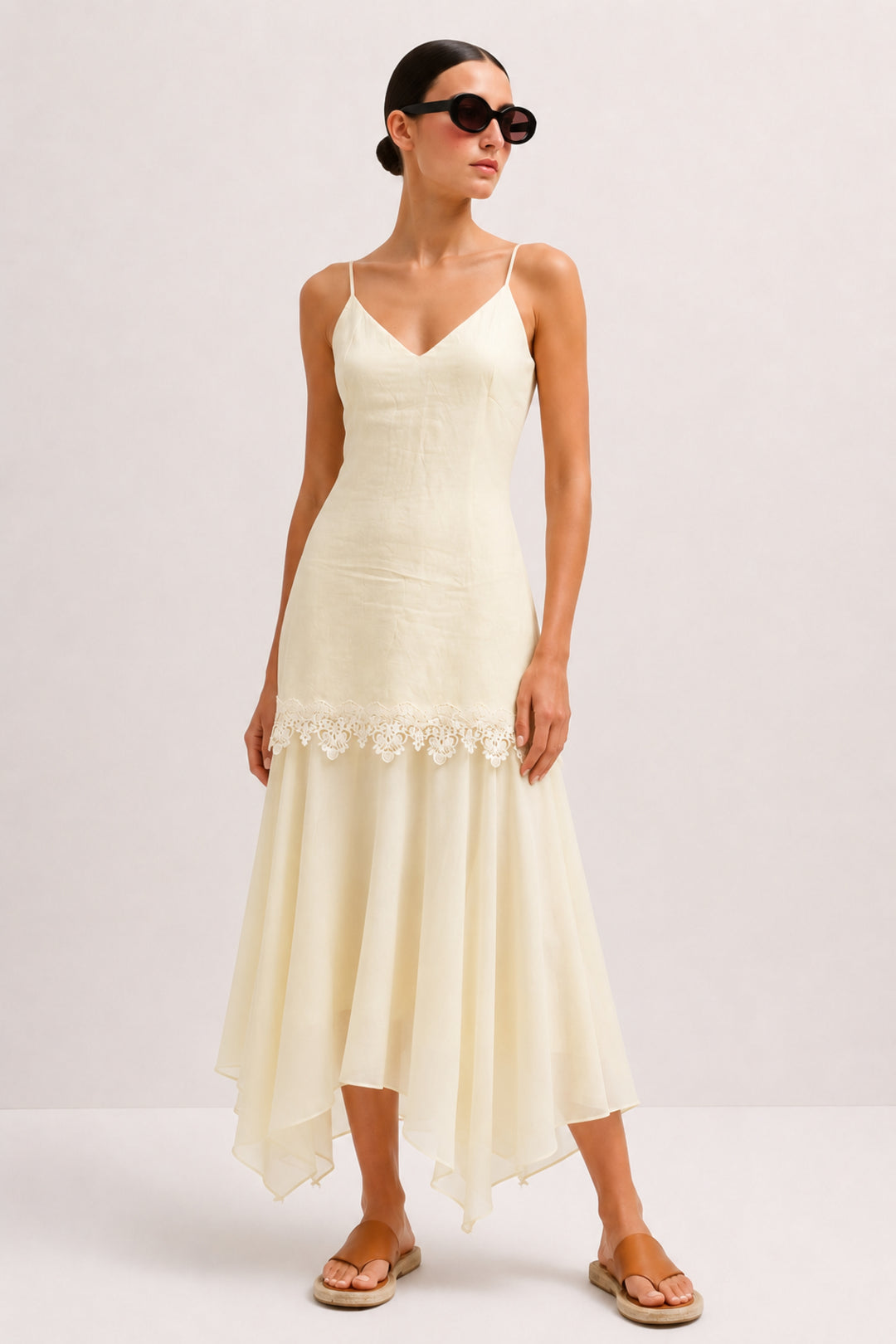 Ivory Whisper Lace Midi Dress