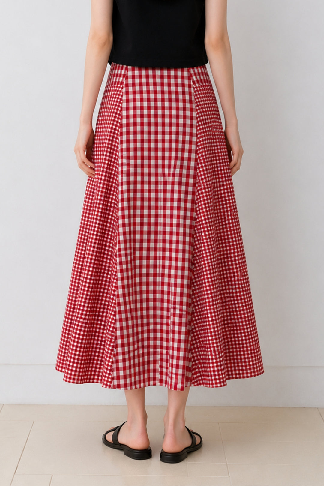 Cherry red Gingham Skirt