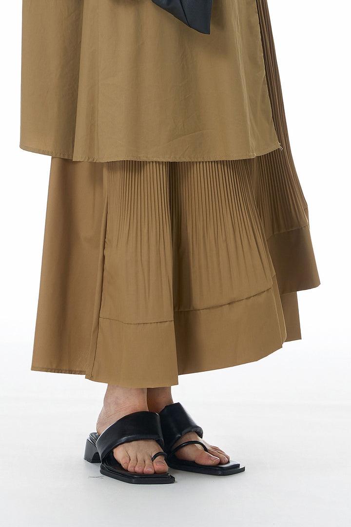 Golden Sand Pleat Skirt