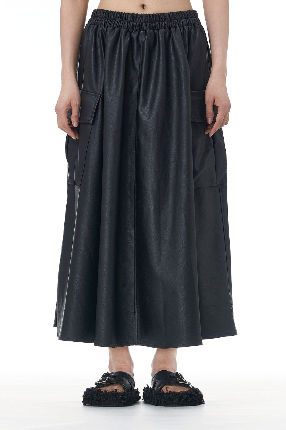Leather Cargo Skirt for women
