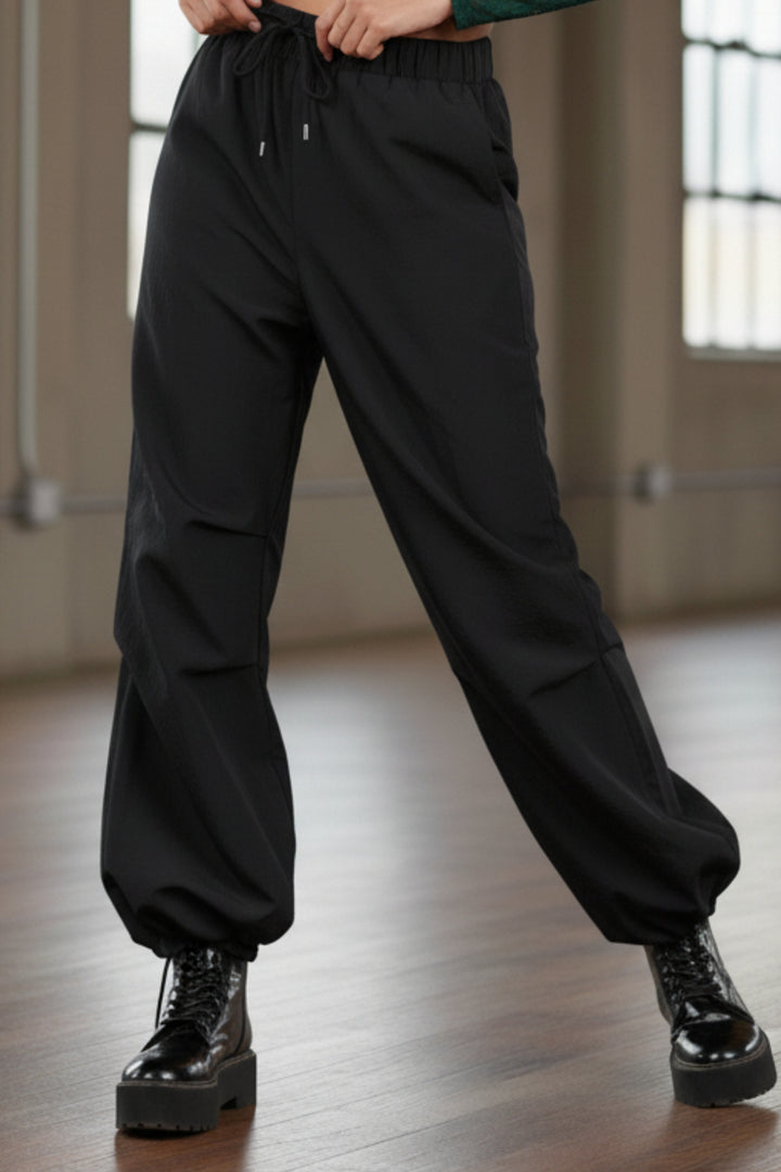 Black Cargo Pants With Detachable Skirt