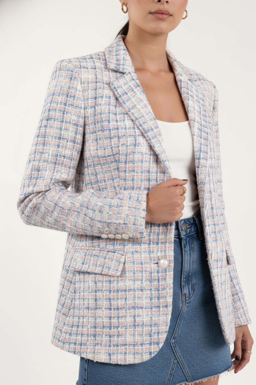 Frosted Grace Tweed Blazer