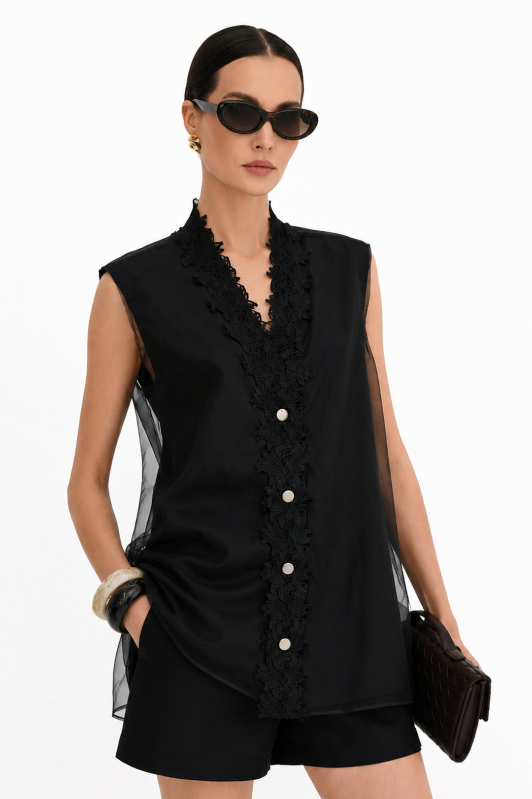 Black Orchid Lace Vest