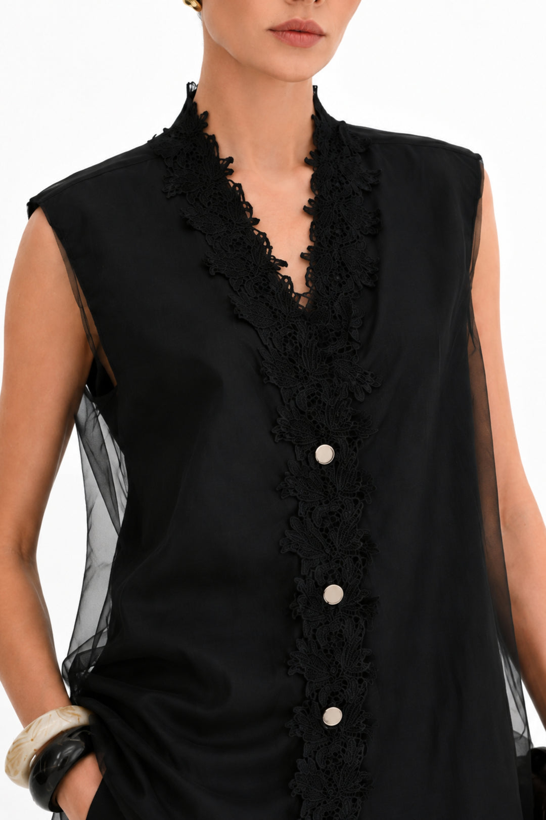 Black Orchid Lace Vest