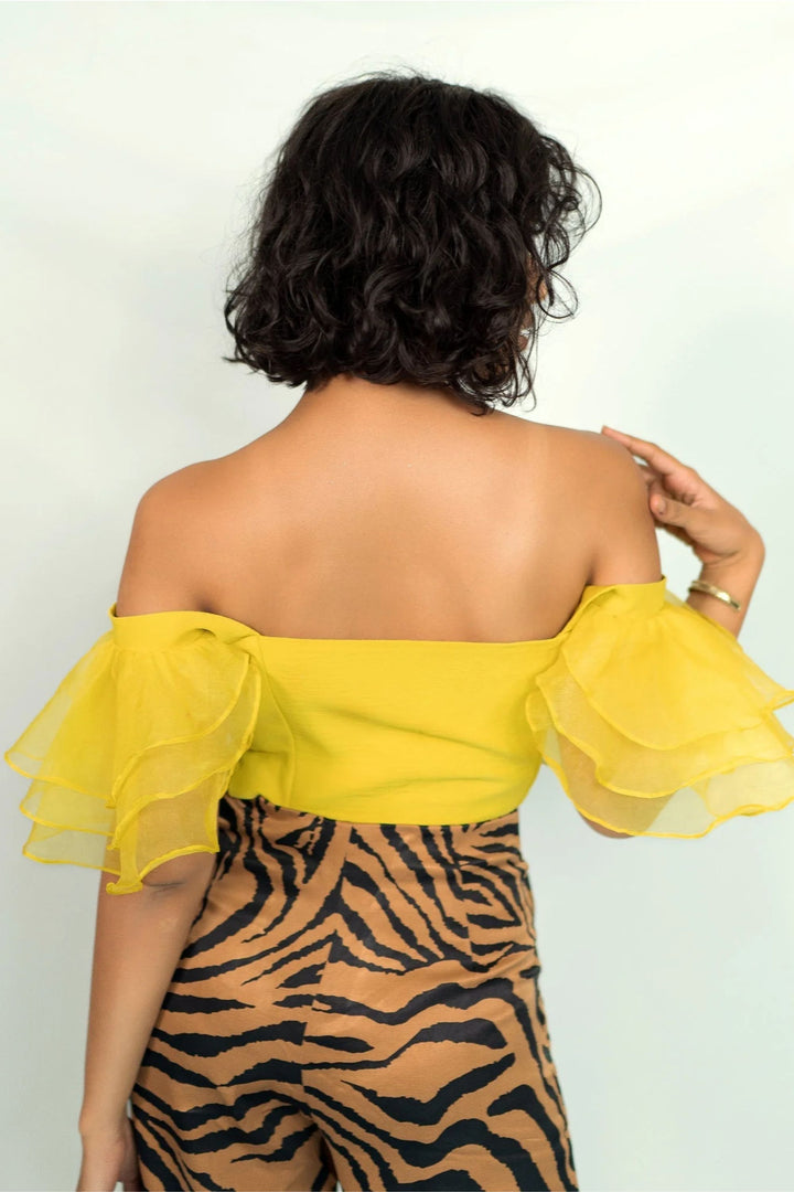 Summer fashion yellow corset top