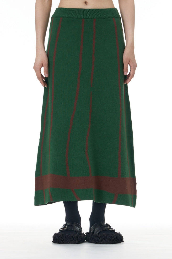 Mint & Merlot Green Knitted skirt Co Ord