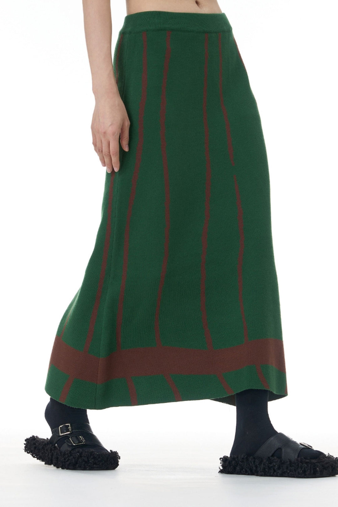 Mint & Merlot Green Knitted skirt Co Ord