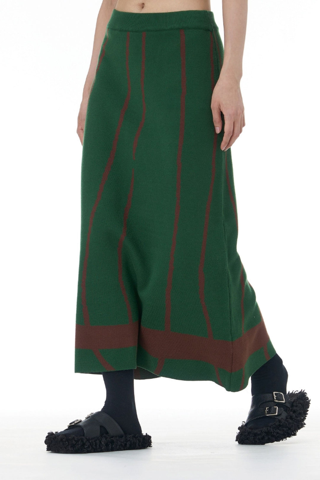 Mint & Merlot Green Knitted skirt Co Ord