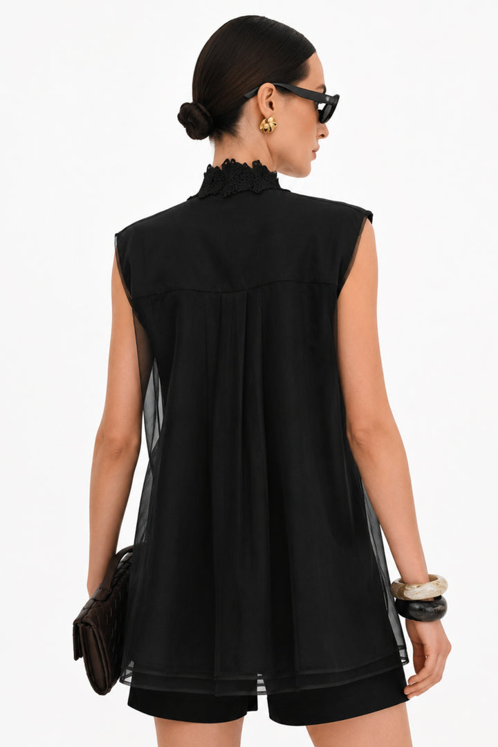 Black Orchid Lace Vest
