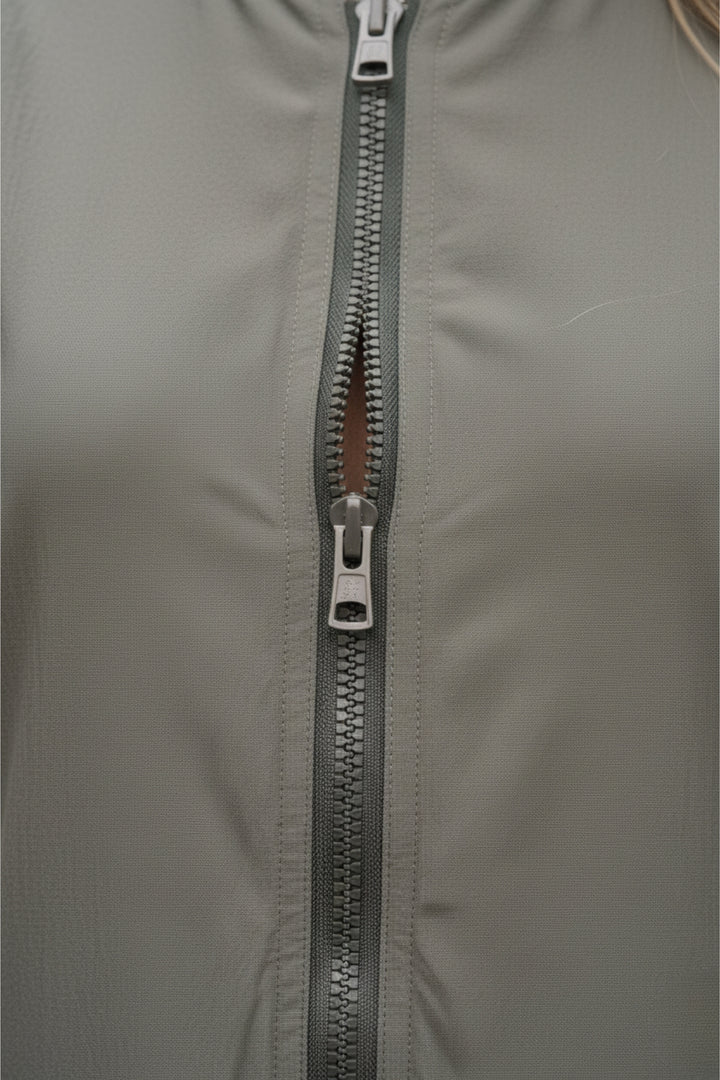 Grey Teak Double Slider Zipper Vest Dress