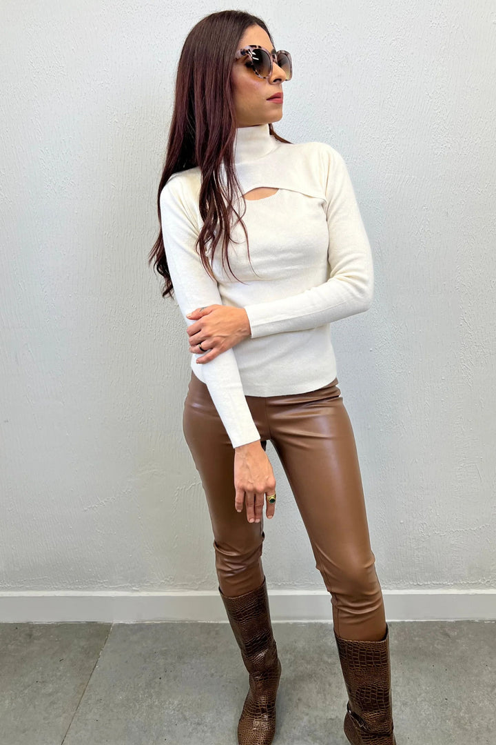 Creamy Comfort Cut-Out Sweater