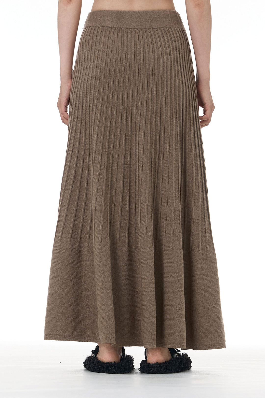 Almond Beige Knitted Skirt Co Ord