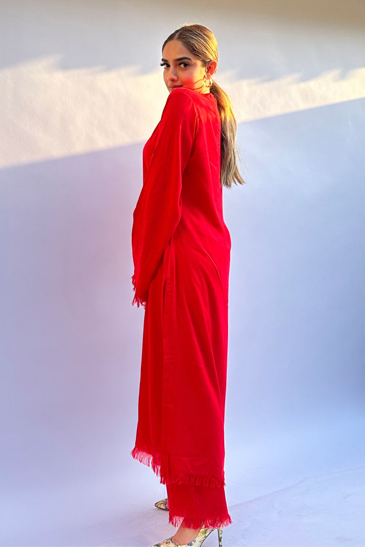 Scarlet hue women's designer coord set