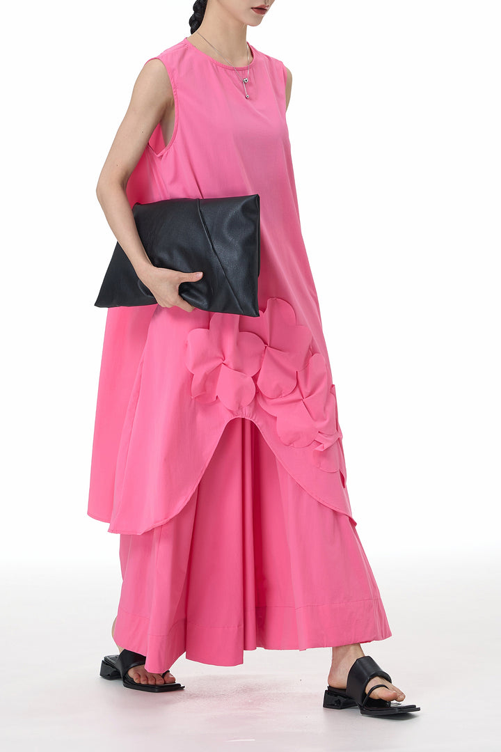 Pink Fleur Appliqué Dress