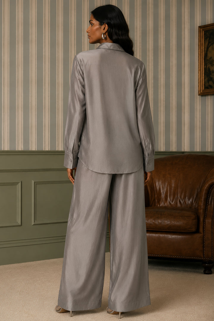 Steel Grey Rhinestone Pant Co-ord set