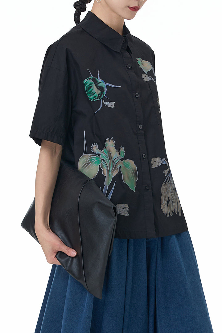 Mila Black Printed Shirt