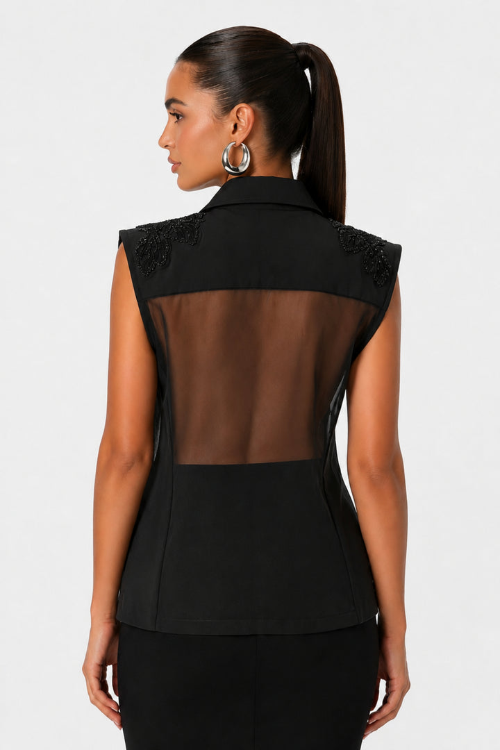 Noir Embellished Vest