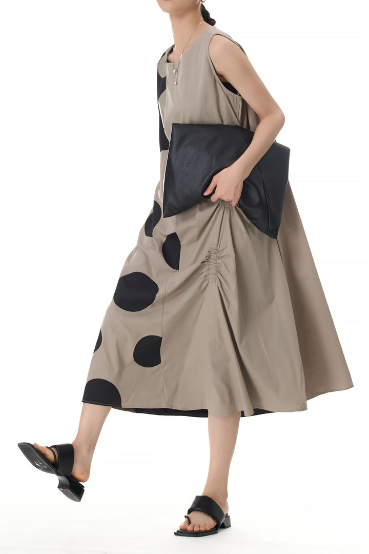 Oversized Cotton Dress With Polka Dots