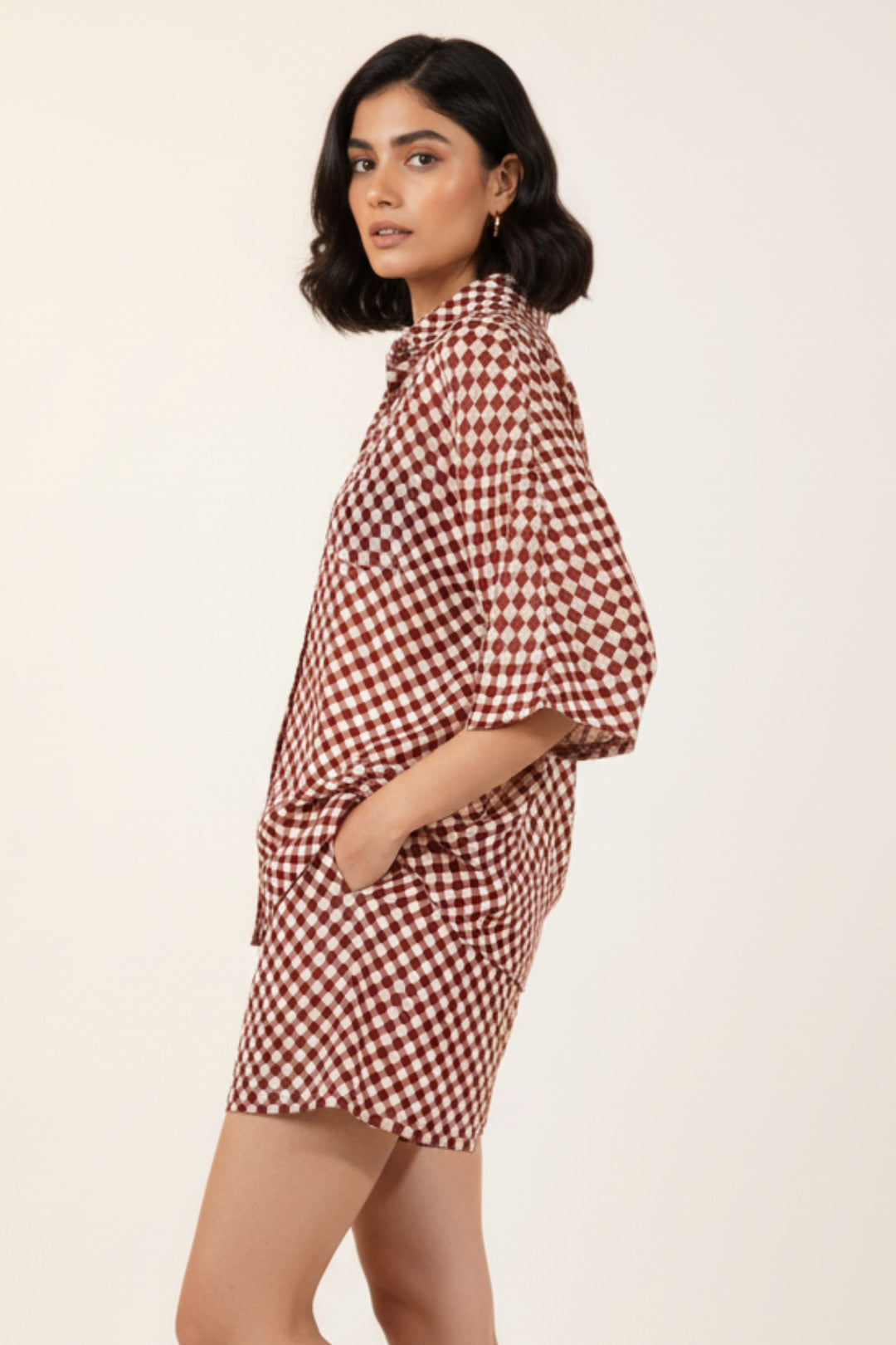 Checkered Linen Coord Set