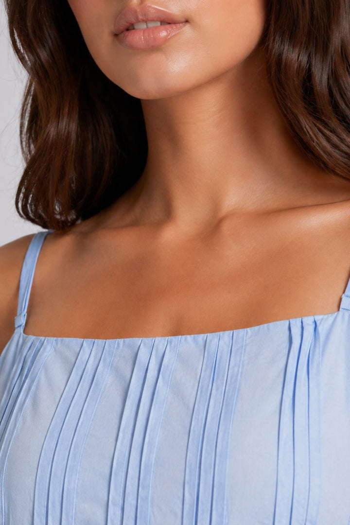 Soft Sky Peplum  Top