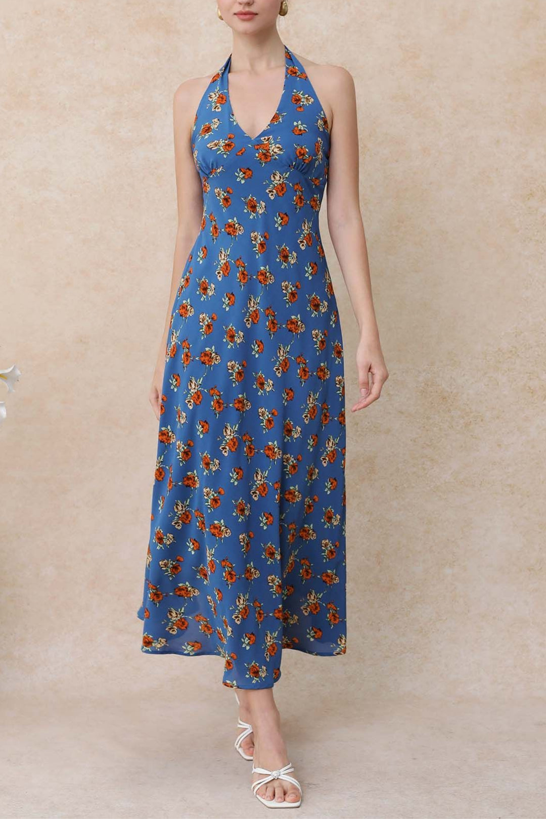 Summer Rose Print Maxi Dress