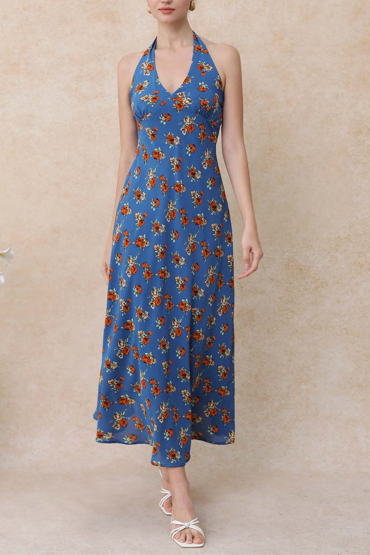 Summer Rose Print Maxi Dress