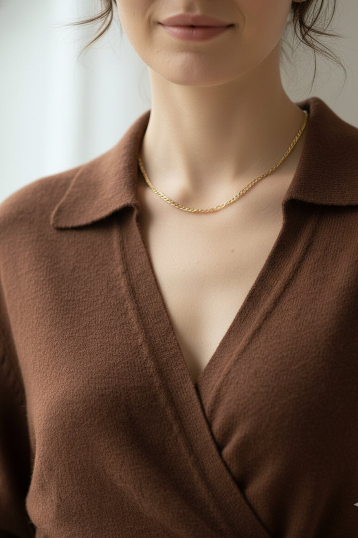 Choco Tie-Up Knit Top