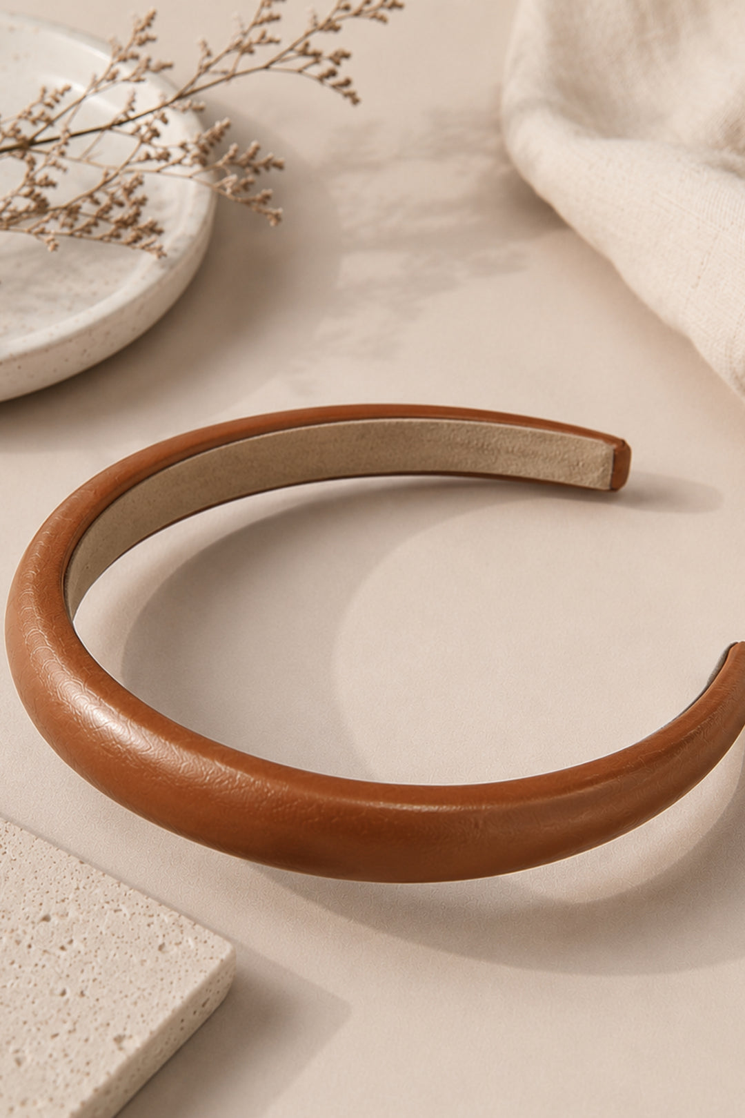 Soft Padded Faux Leather Headband