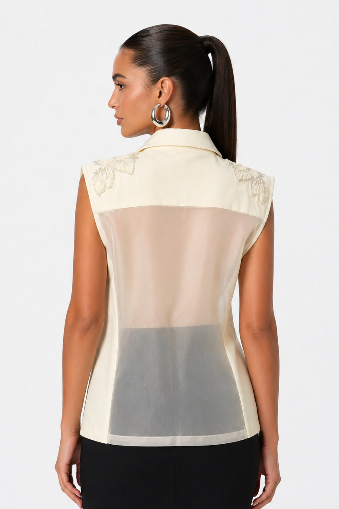 Ivory Embellished Vest